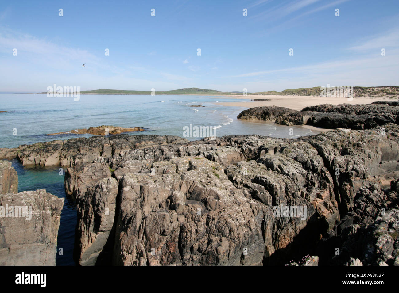 Machirs Bucht klar See Insel Islay Argyll Schottland Stockfoto