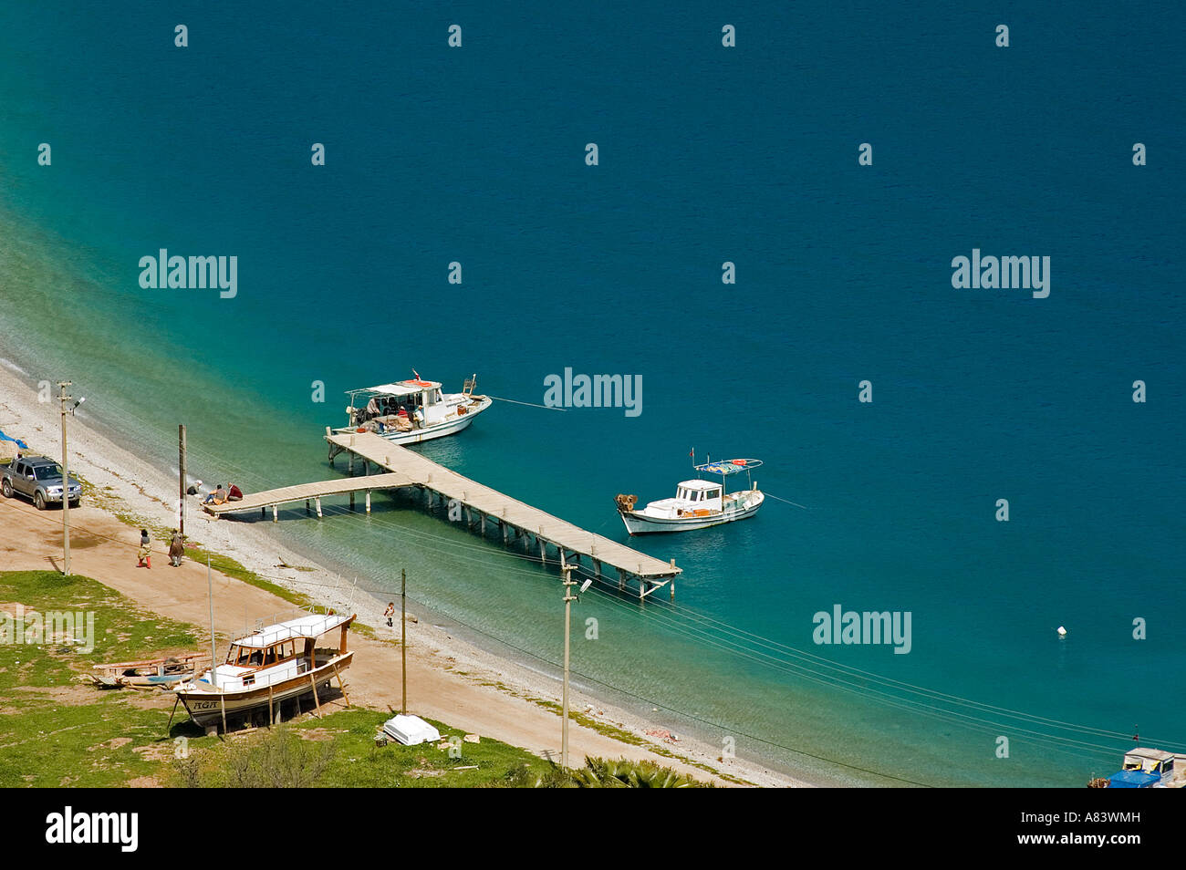 Angelboote/Fischerboote in Akbuk, Bucht von Gökova-Türkei. Stockfoto