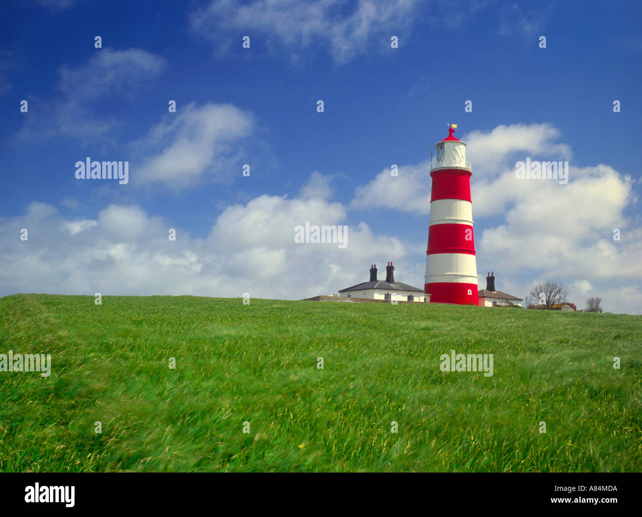 Candy gestreiften Leuchtturm am Happisburgh in Norfolk England UK Stockfoto