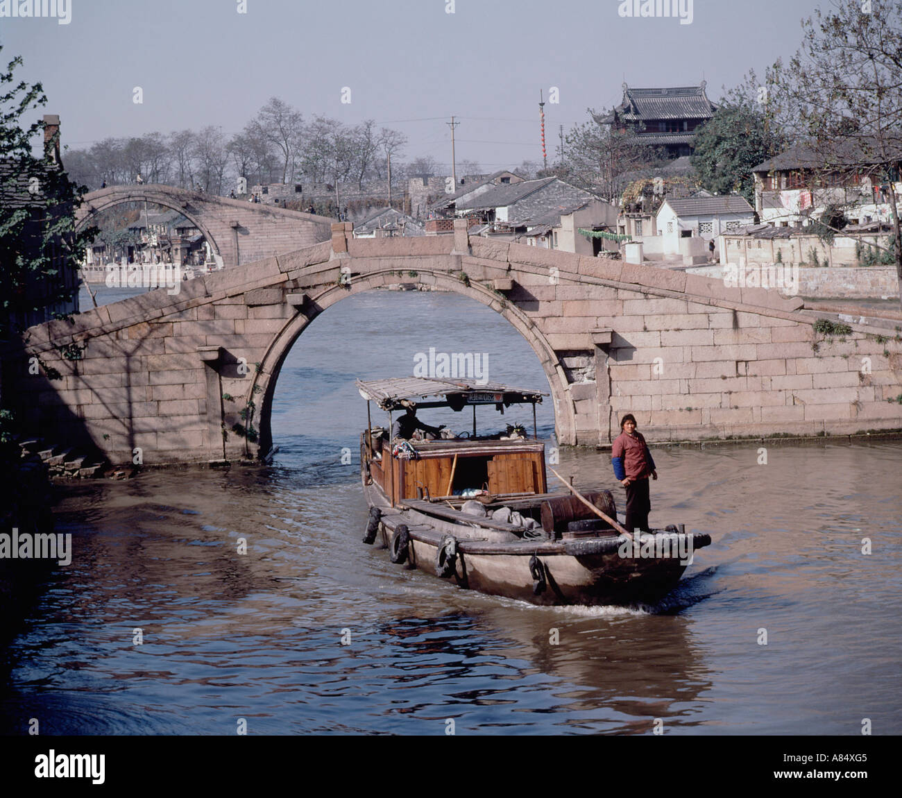 China. Jiangsu. Suzhou. Fluss Szene Stockfoto