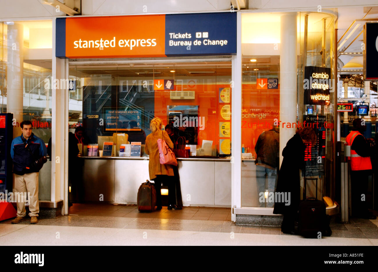 Liverpool Street Station, Stansted Express Stockfoto