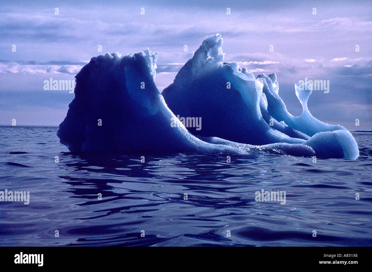 Eisberg schwimmend im Meer in der Nähe von Alaska Küste. Stockfoto