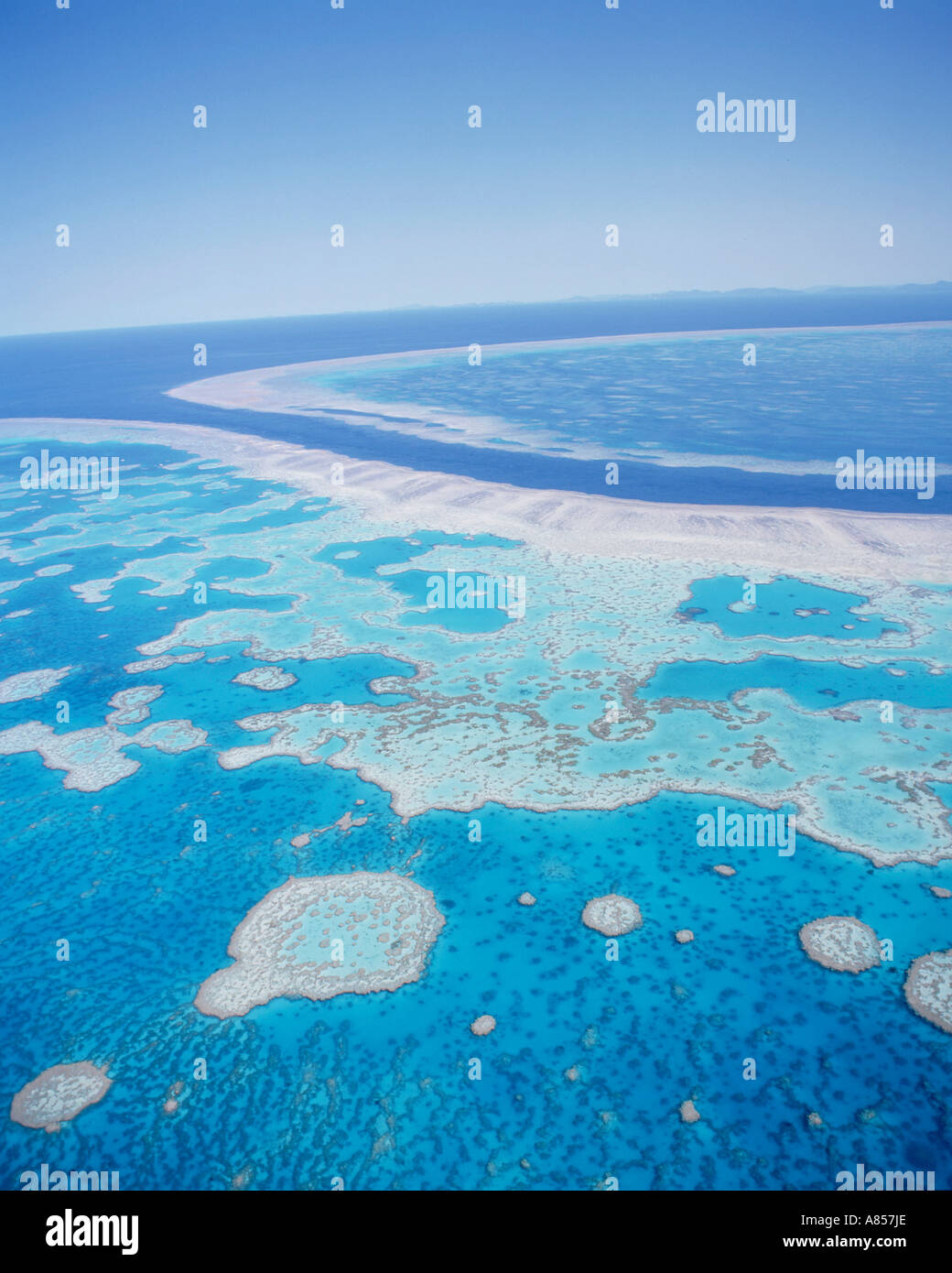 Great Barrier Reef Luftbild. Australien. Queensland. Stockfoto