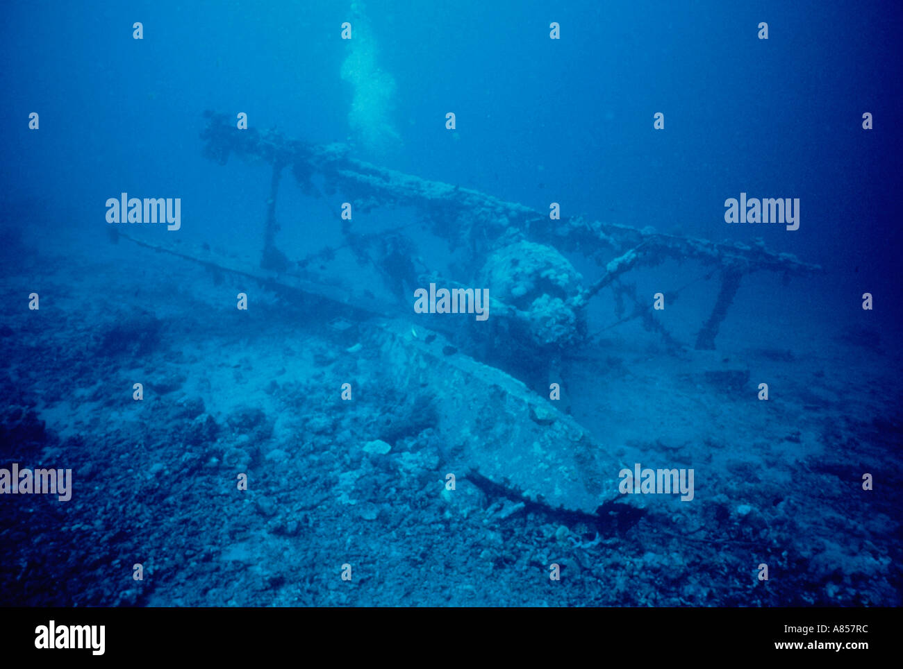 Papua-Neu-Guinea. 2. Weltkrieg Unterwasser Denkmal. Stockfoto