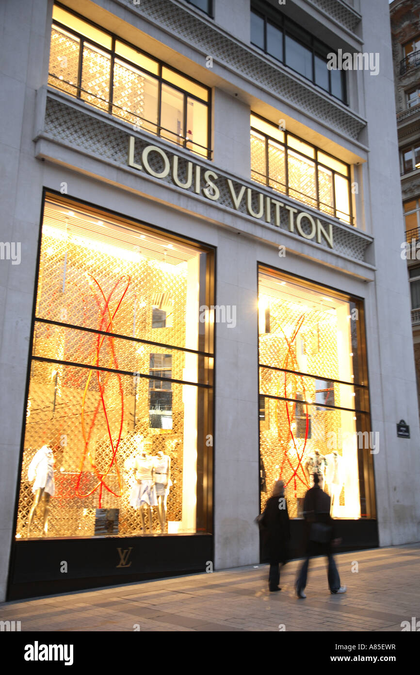 Louis Vuitton Shop auf den Champs Elysees, Paris, Frankreich Stockfoto