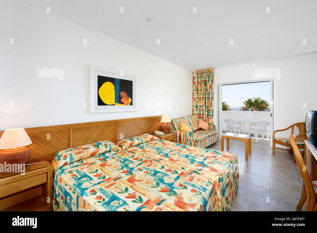 Standard-Zimmer im Jandia Princess Club, Butihondo, Jandia, Fuerteventura, Kanarische Inseln, Spanien Stockfoto