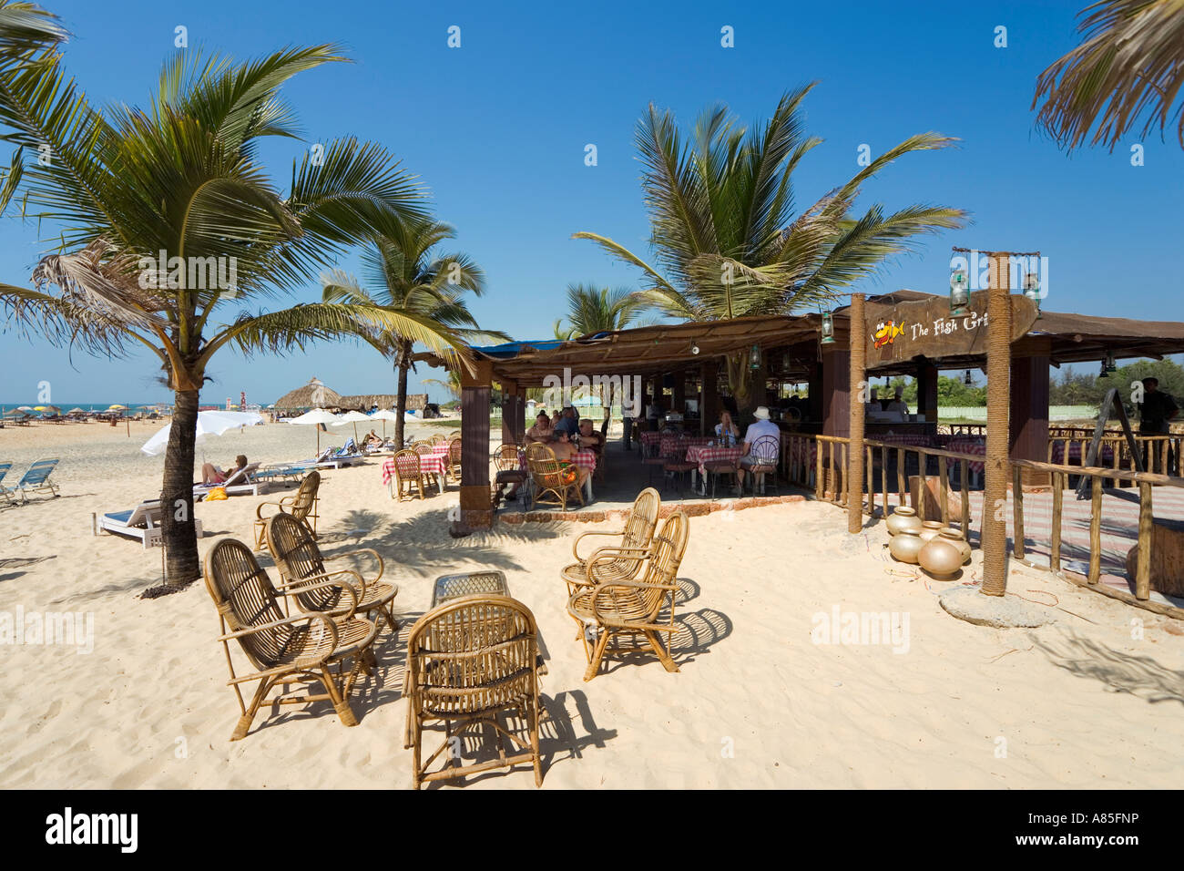 Beach Bar and Grill, Holiday Inn Resort Goa in Cavelossim, Goa Stockfoto