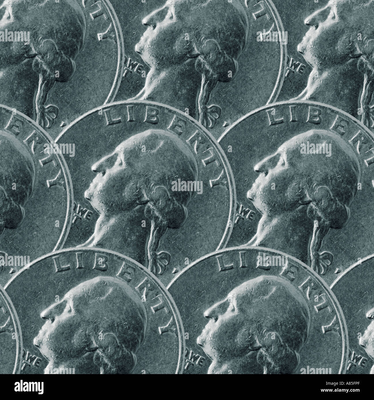 Viertel-Dollar-Münzen Stockfoto