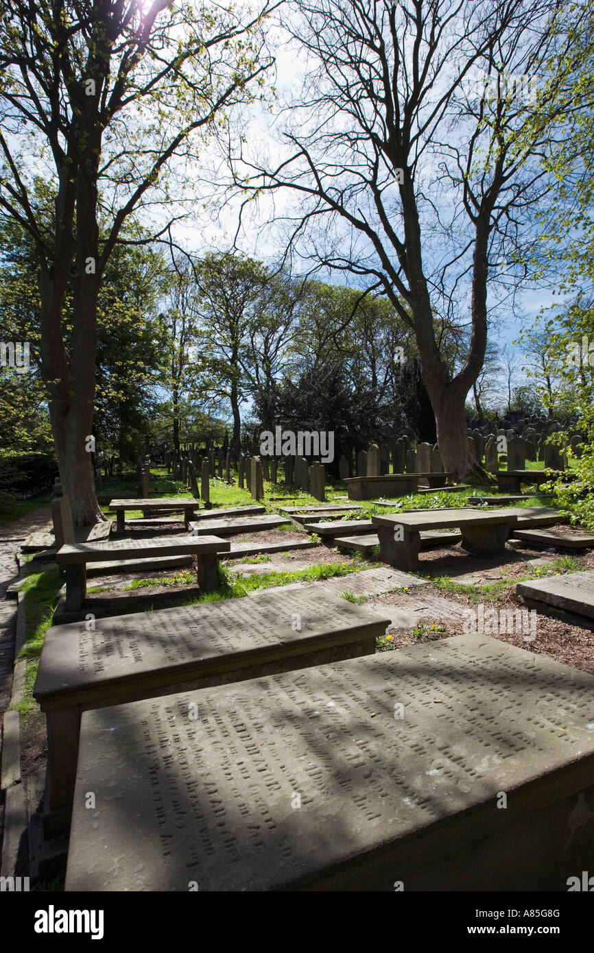 Friedhof in der Nähe von Bronte Parsonage Museum, Haworth, West Yorkshire, England, UK Stockfoto
