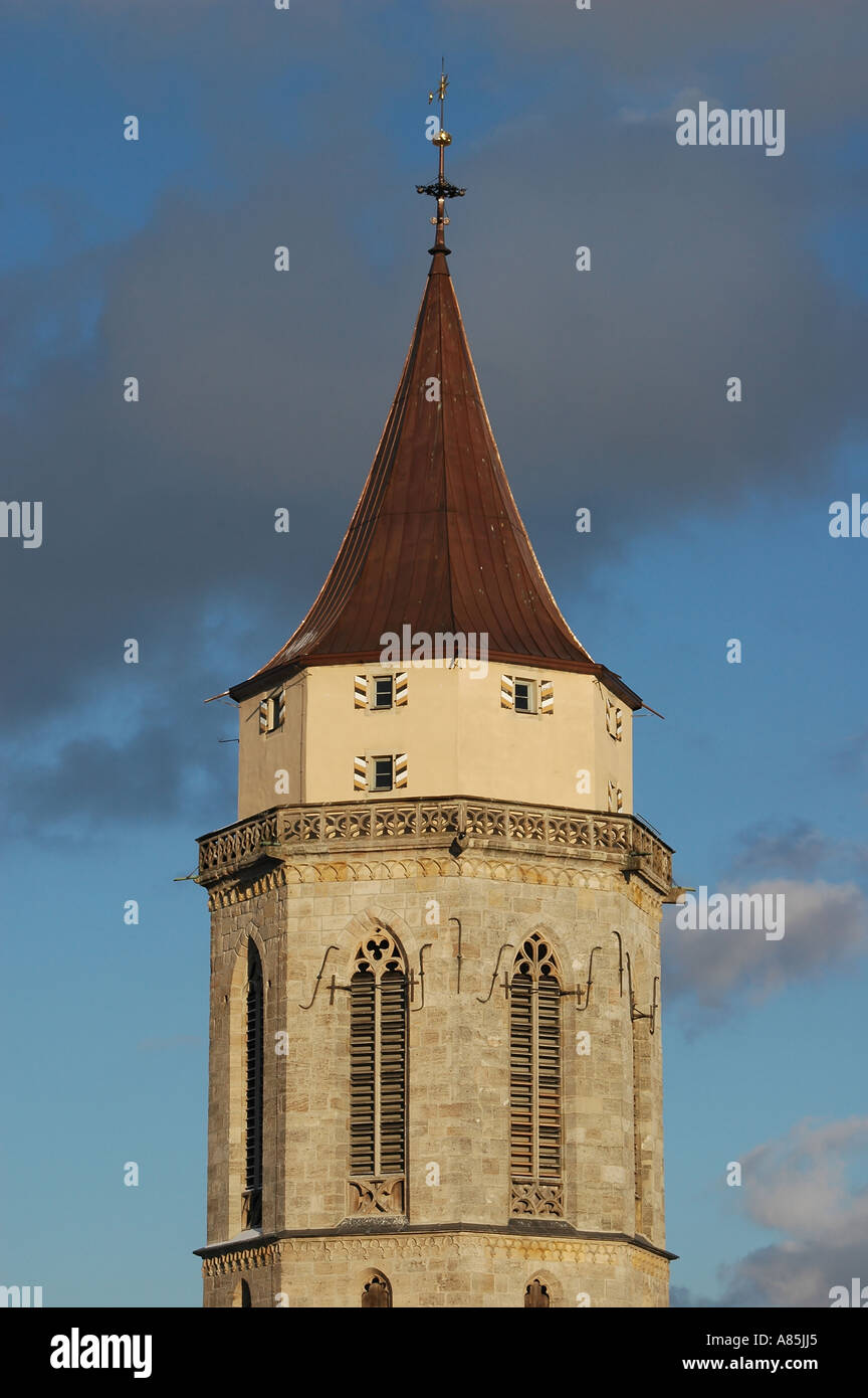 Turm der evangelischen Kirche in Balingen Stockfoto