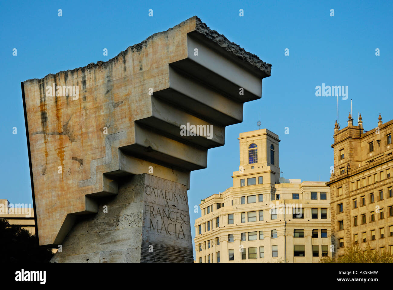KATALANISCHER POLITIKER FRANCESC MACIA BARCELONA KATALONIEN SPANIEN BARCELONA KATALONIEN SQUARE DENKMAL Stockfoto