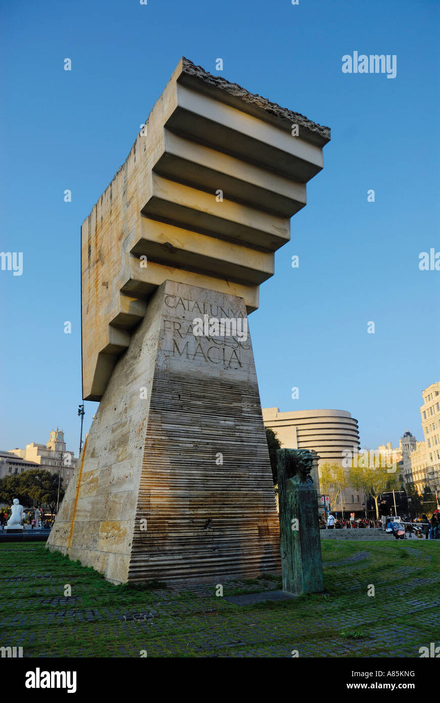 KATALANISCHER POLITIKER FRANCESC MACIA BARCELONA KATALONIEN SPANIEN BARCELONA KATALONIEN SQUARE DENKMAL Stockfoto