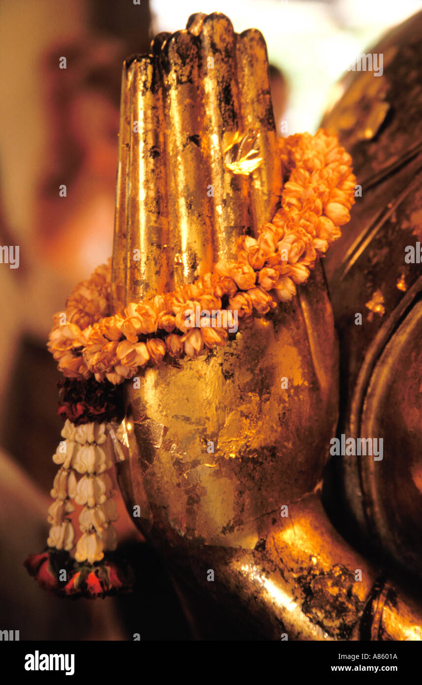 Detail der Buddha-Statue in Bangkok Thailand Stockfoto