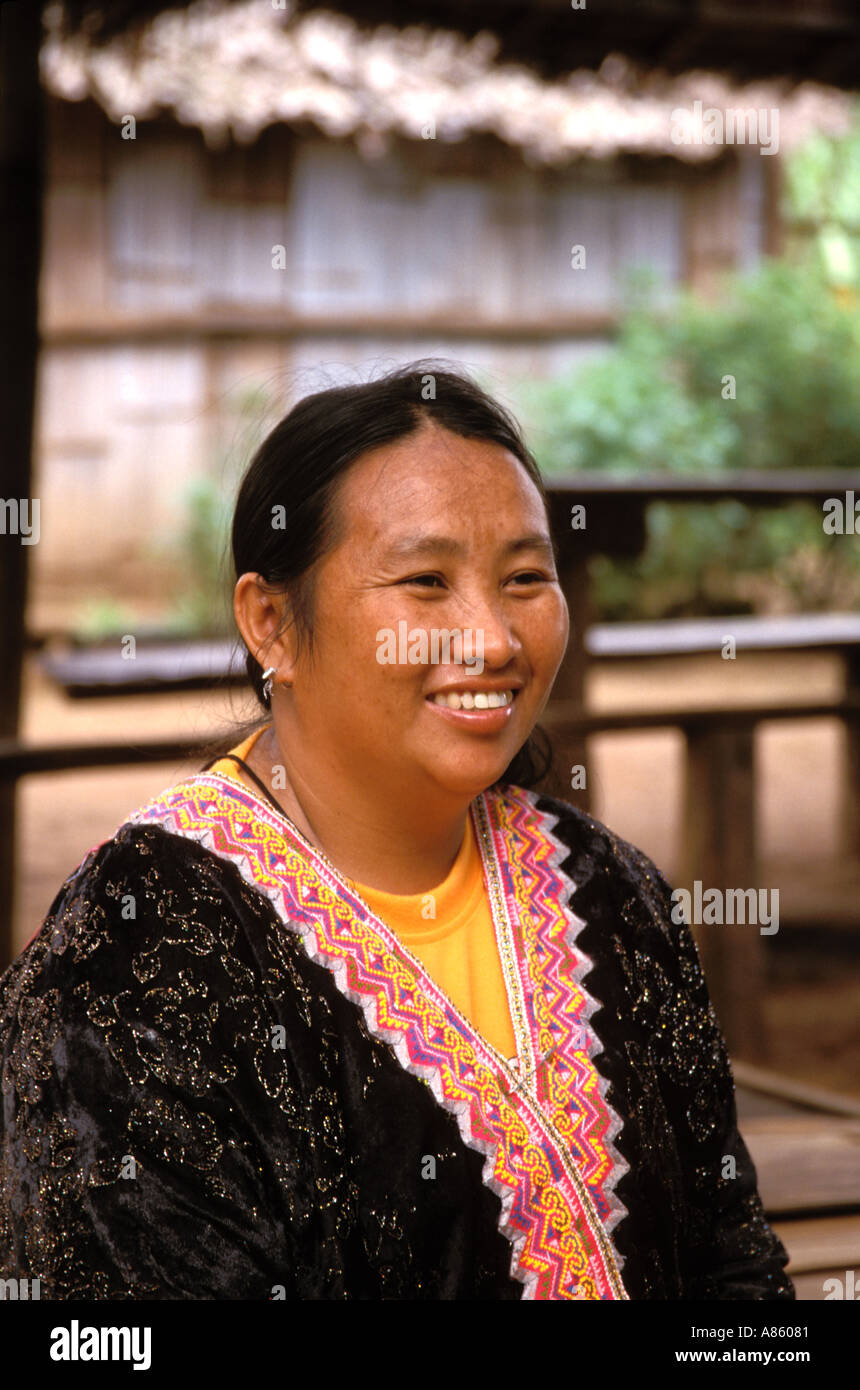 Karen-Dorf Nord-Thailand Stockfoto