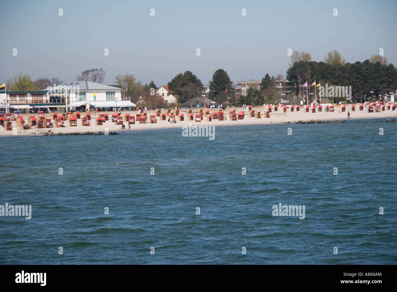 Strandkorb an der Ostsee, Deutschland Stockfoto