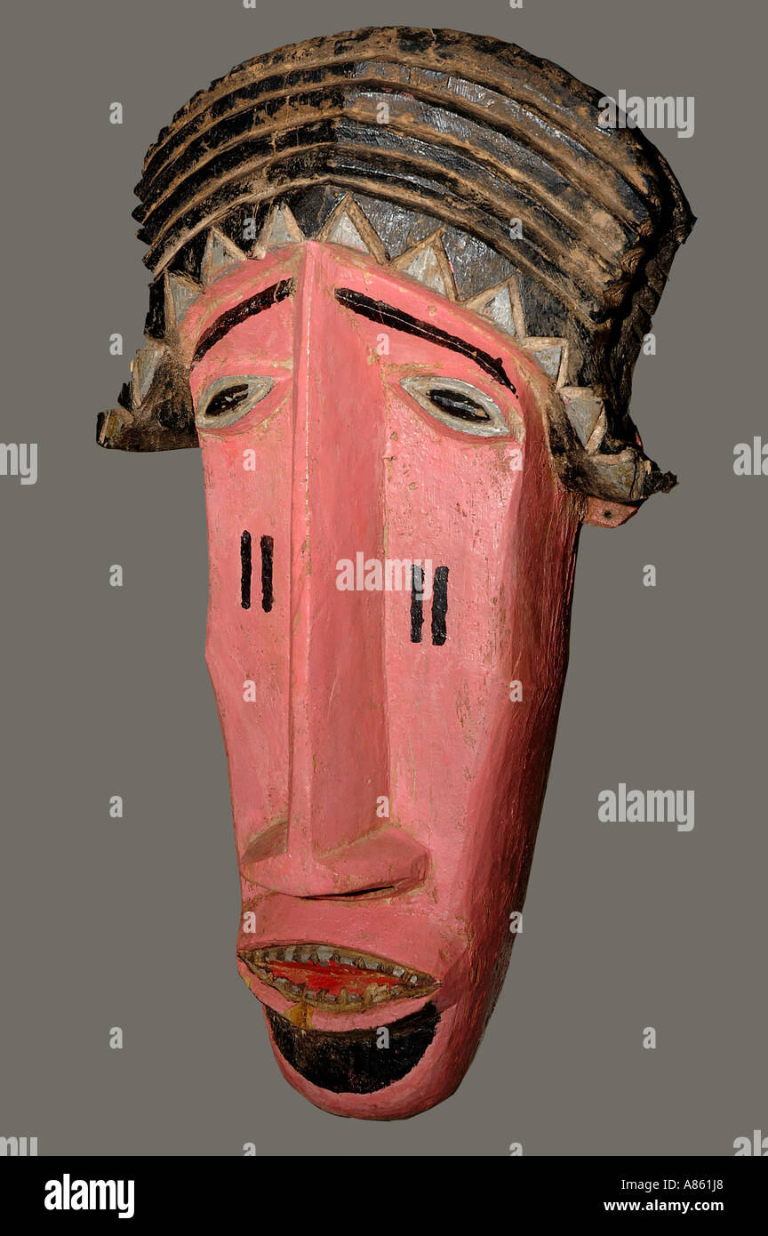 Afrikanische Bozo-Maske, die bei Puppenspielen verwendet wird, die einen bedeutenden Teil der Kultur der Bozo-Völker Malis darstellen. Afrika Stockfoto