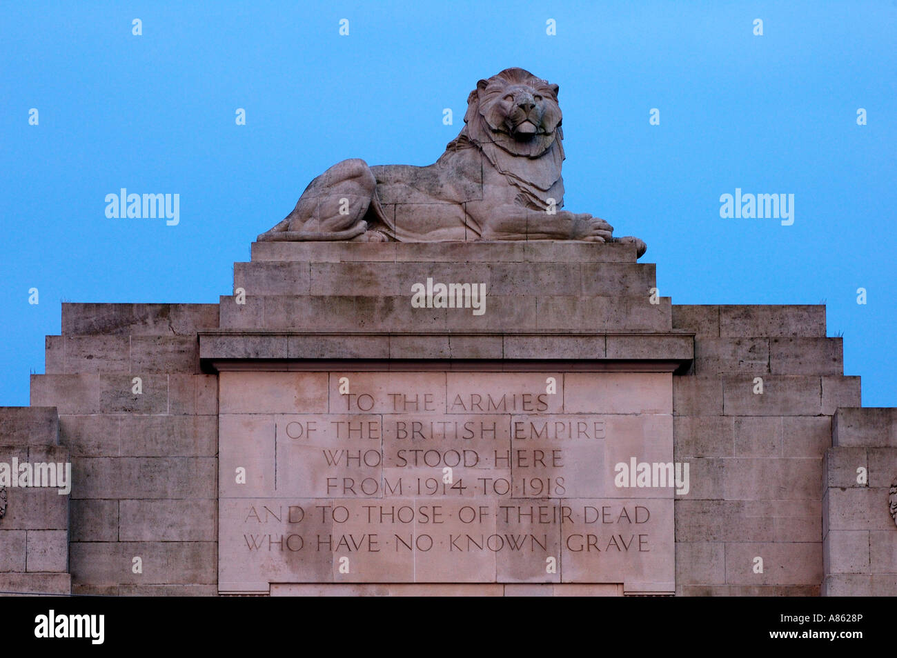 Löwe auf die Menin Gate Stockfoto