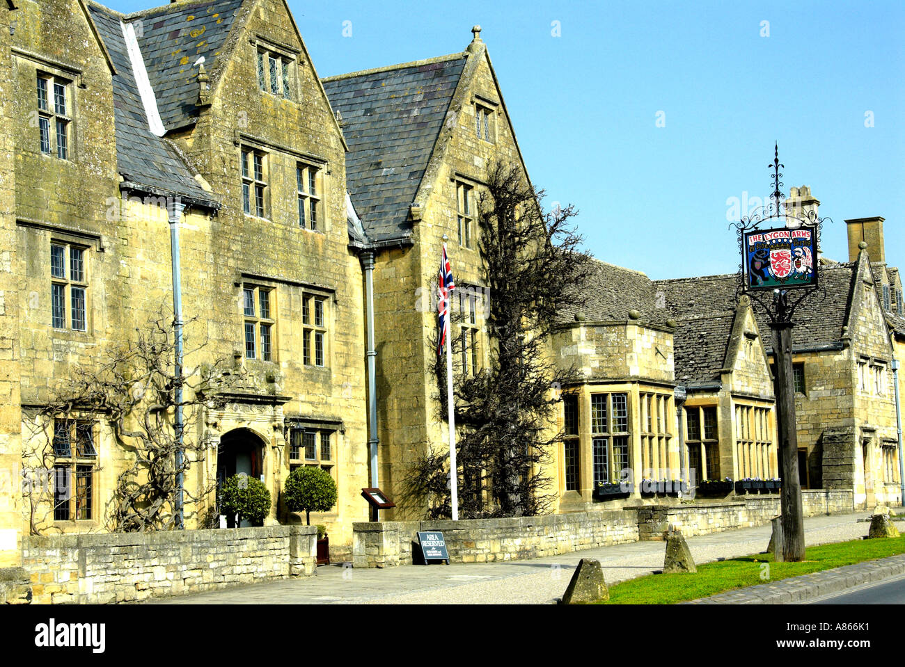 Lygon Arms Hotel Broadway in den Cotswolds nur zur redaktionellen Verwendung Stockfoto