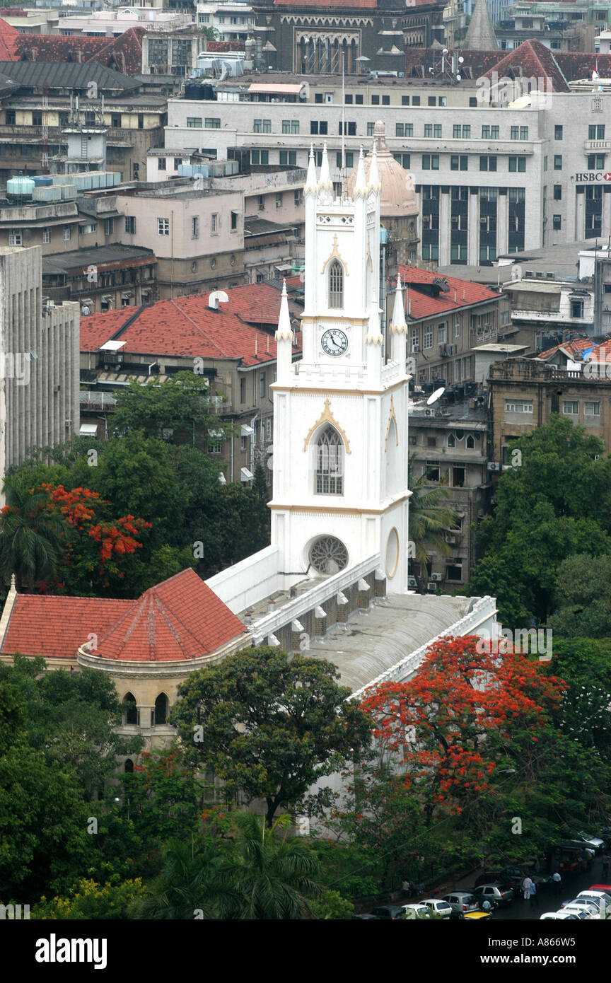 Luftaufnahme von St. Thomas Kathedrale am Horniman Circle bei Bombay jetzt Mumbai Stadt Maharashtra, Indien Stockfoto