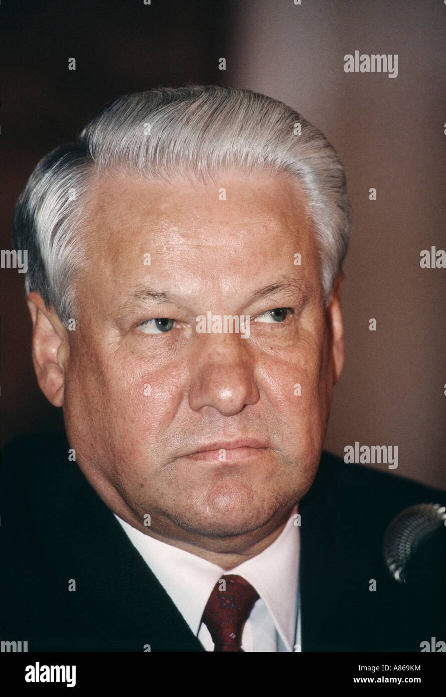 Boris Yeltsin erste demokratisch gewählt Präsident von Russland während einer Pressekonferenz in der Kreml-Moskau-Russland Stockfoto