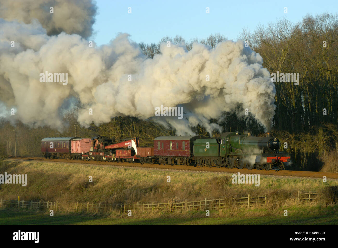 7821 Ditcheat Manor Great Central Railway Loughborough7821 Ditcheat Manor schleppen eine Aufschlüsselung Great Central Railway Loughborough Stockfoto