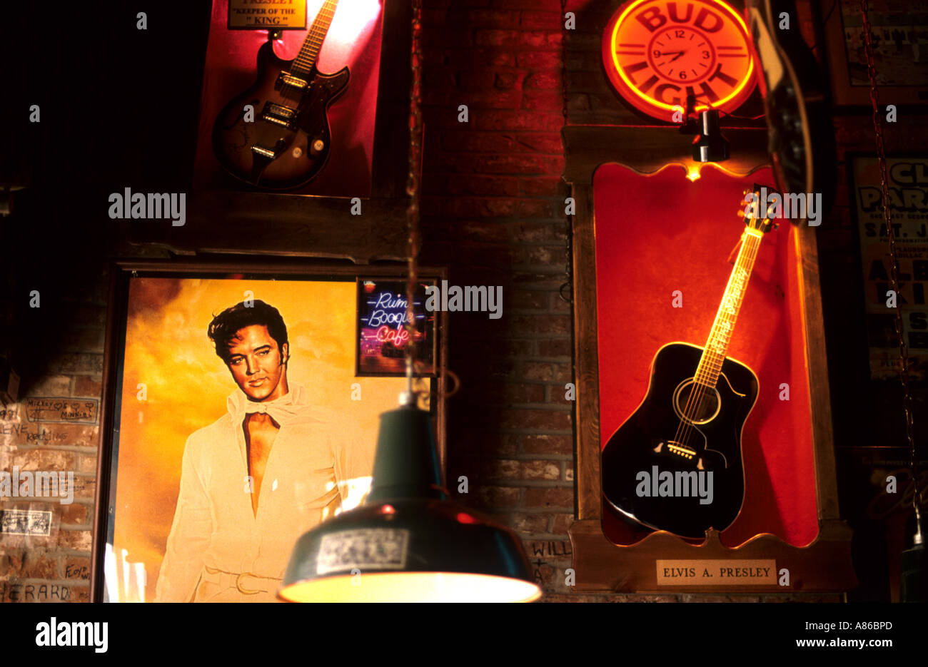 Musik Beale Street Memphis Vereinigte Staaten Tennessee Elvis Presley Stockfoto