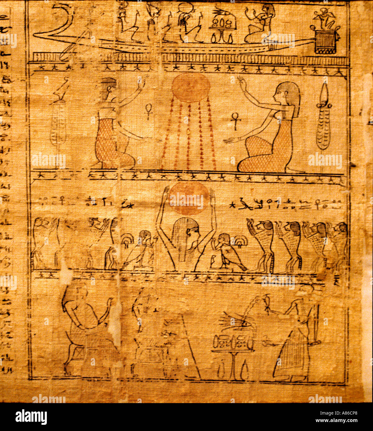 Buch der Toten von Ta-Amen Sakkara ptolemäischen 332-318 Papyrus Stockfoto