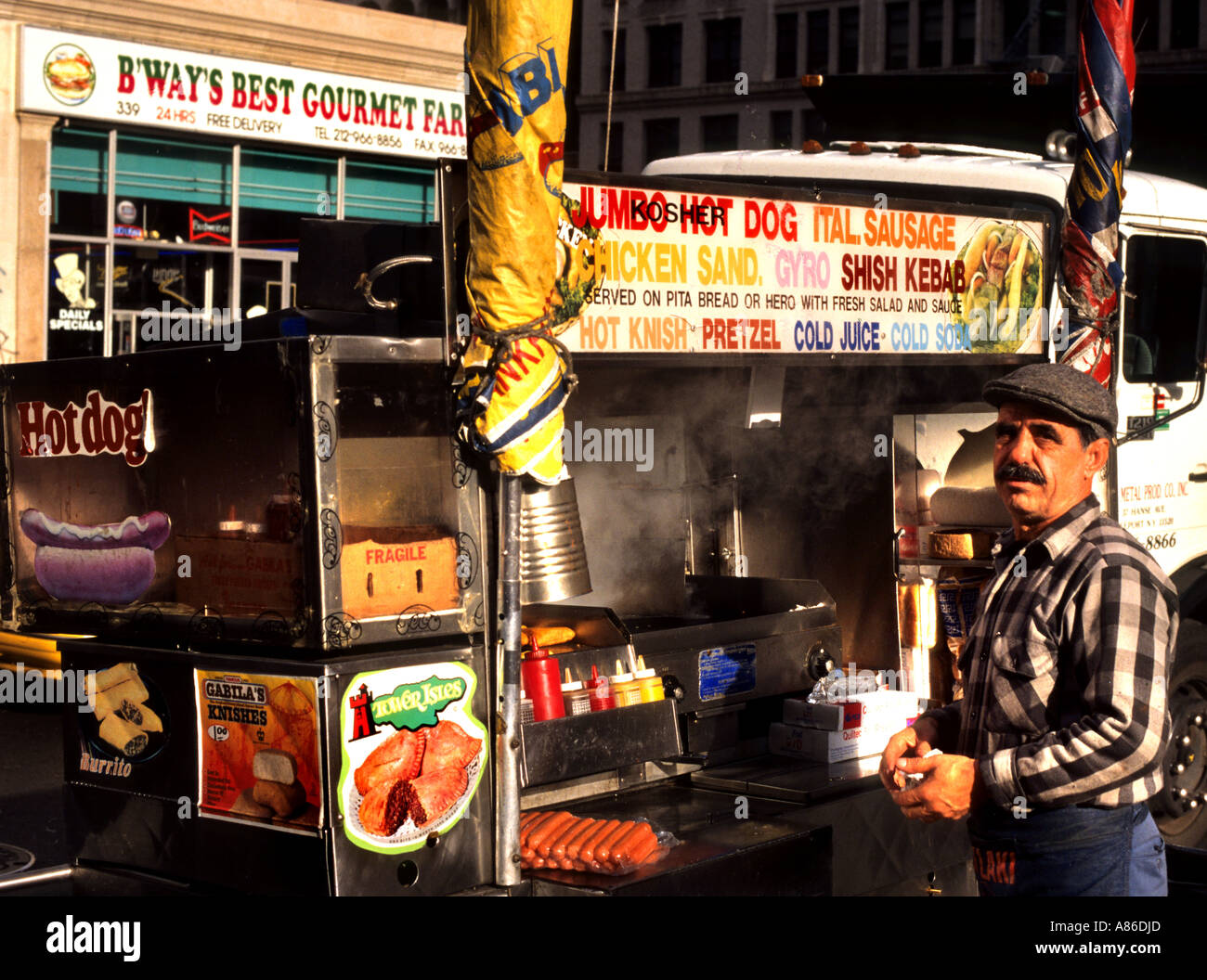 Hot-Dog Jumbo New York Vereinigte Staaten von Amerika Stockfoto