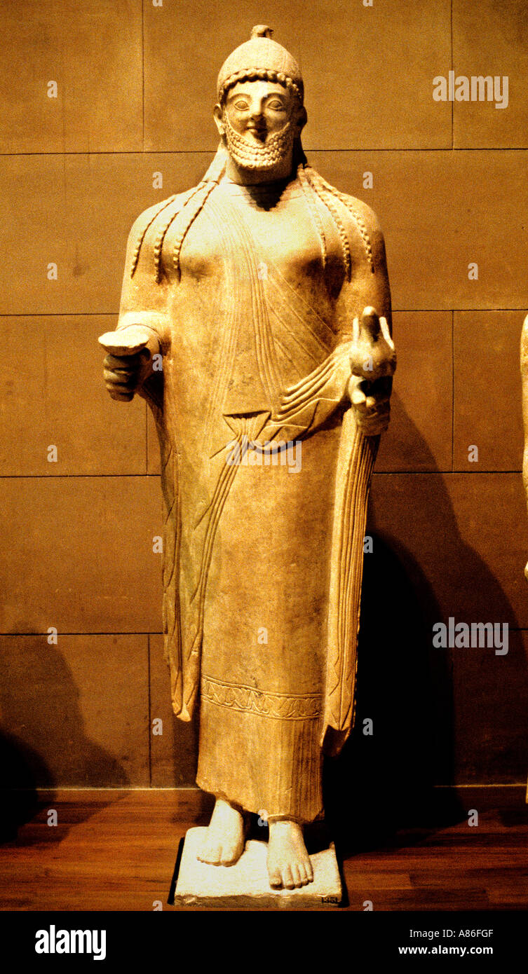 Mann-Angebote 525 500 BC zypriotischen griechischen Griechenland Stockfoto