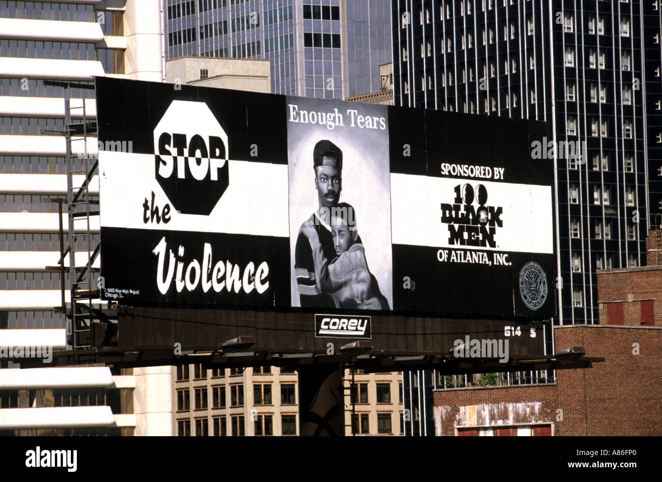 Atlanta Georgia Vereinigte Staaten von Amerika Stadt USA stoppen Gewalt genug Tränen Parkplatz Martin Luther King Stockfoto