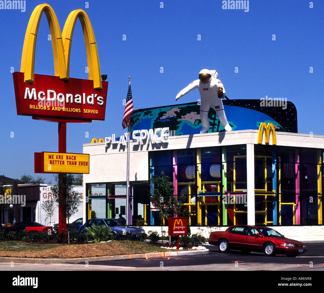 Houston Texas MC Donald s McDonalds Raumfahrtzentrum Stockfoto