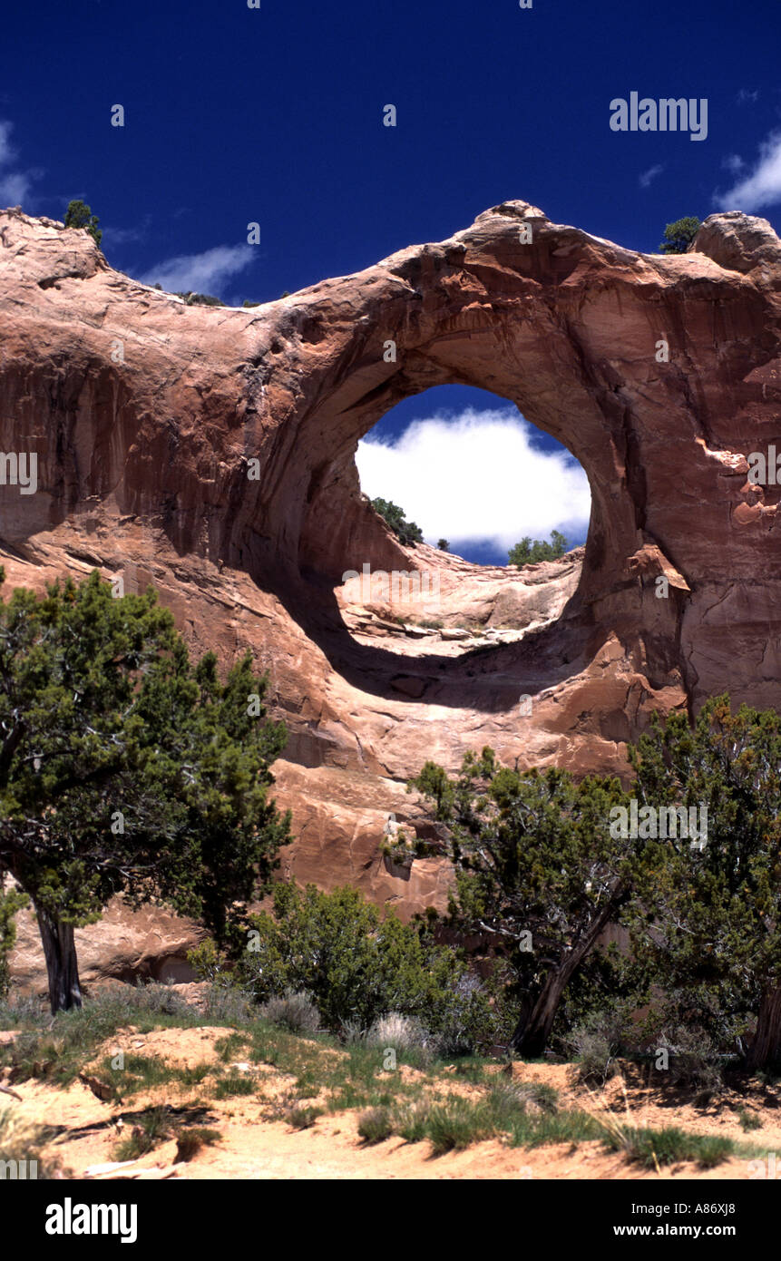 Vereinigte Staaten USA Arizona Fenster Rock Navajo Hauptstadt Bergen Stockfoto