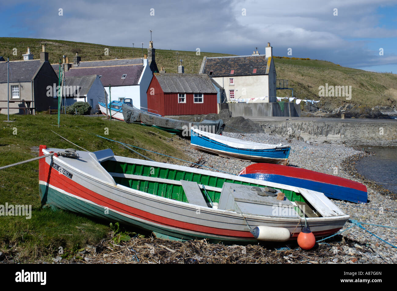 Sandend Dorf an der Nord Ost Aberdeenshire Grampian Region Schottlands Stockfoto