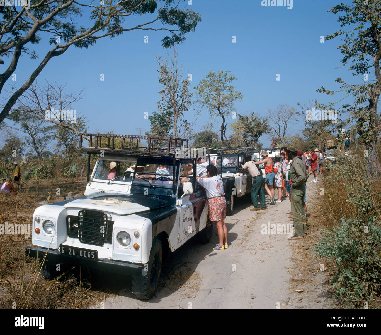 Land Rover Safari, Gambia, Westafrika Stockfoto