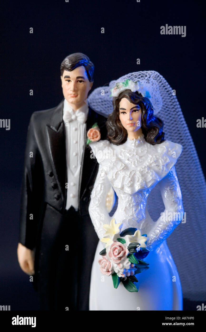 Braut und Bräutigam Cake Topper Stockfoto