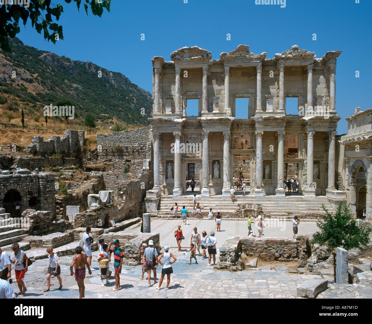 Bibliothek von Celsus, Ephesus, Türkei Stockfoto