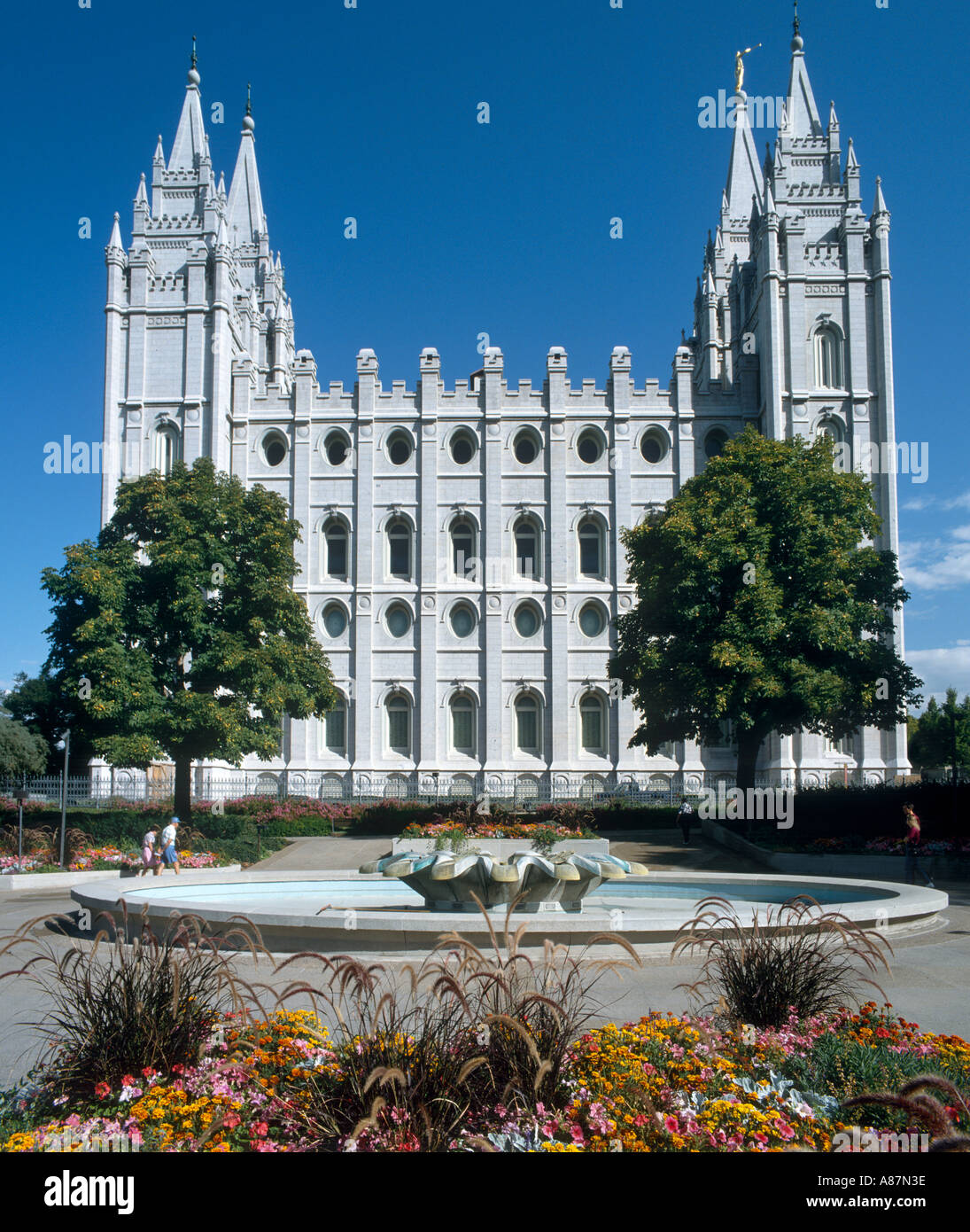 Tempel der Mormonen, Tempelplatz, Salt Lake City, Utah, USA Stockfoto