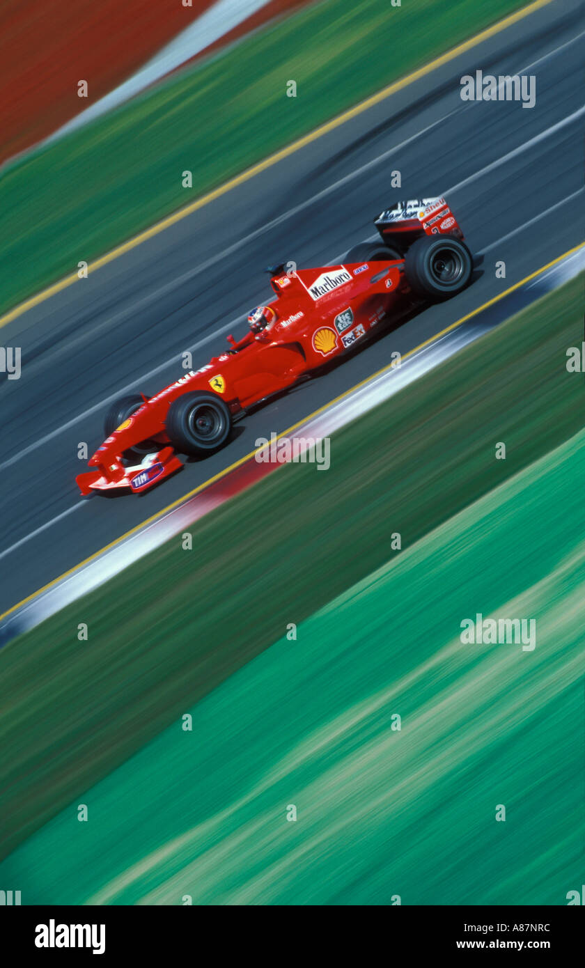 Michael Schumacher mit Geschwindigkeit in seinem Ferrari Australian Grand Prix 2000 Melbourne Victoria Australien Stockfoto