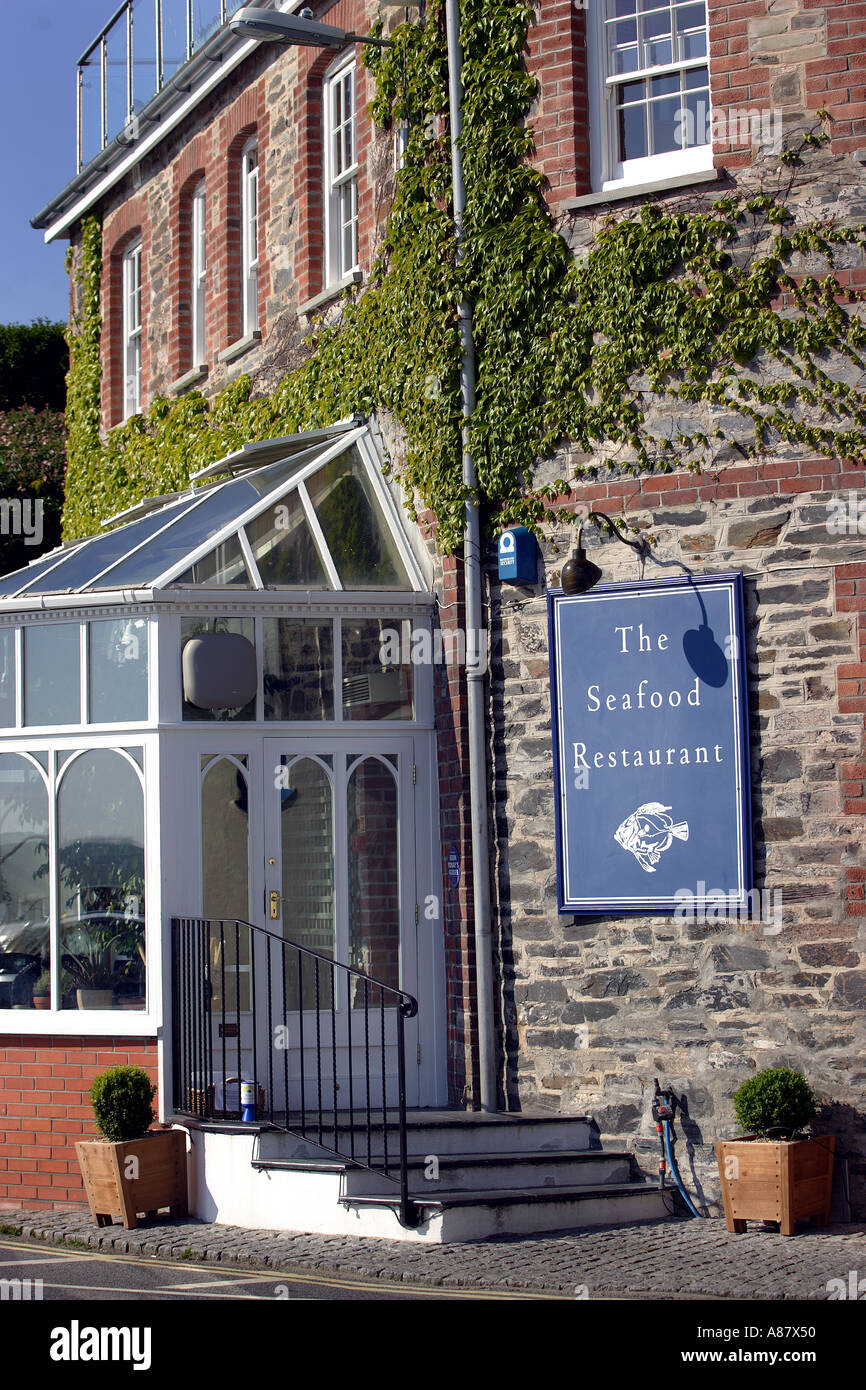 TV Fernsehen Starkoch Rick Stein s Fischrestaurant in Padstow, Cornwall Stockfoto