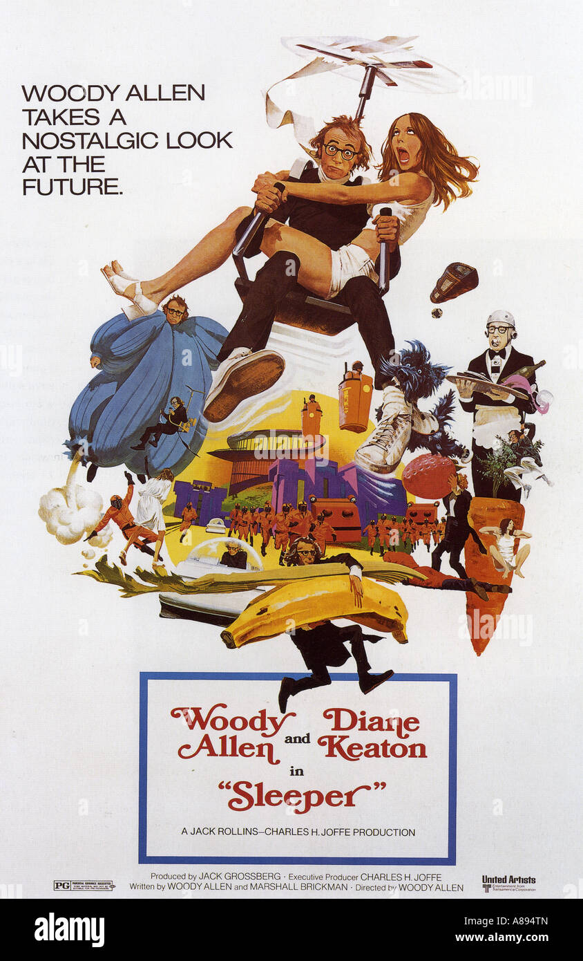 Schläfer Plakat für 1973 UA film mit Woody Allen und Diane Keaton Stockfoto