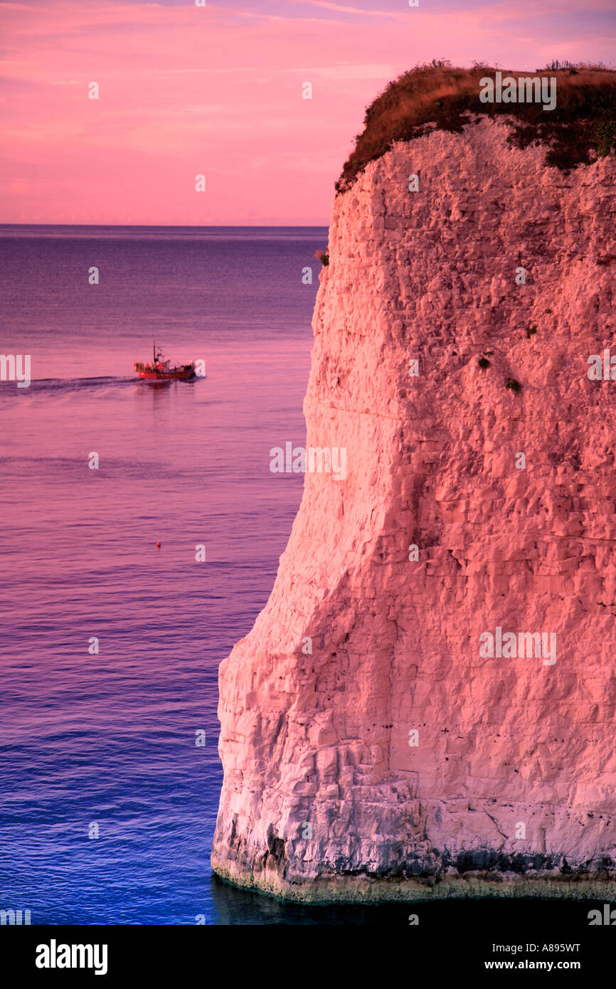 Dawn Morgen Old Harry Rocks Poole Bay Jurassic Küste Dorset England Großbritannien UK Stockfoto