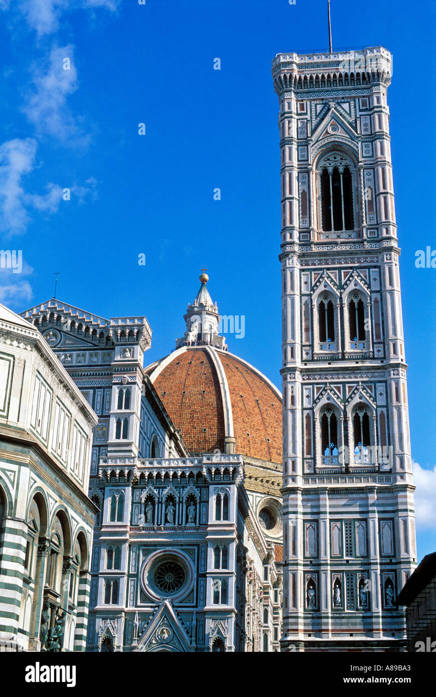 Italien Florenz The Duomo Kathedrale Santa Maria del Fiore und der Campanile di Giotto Stockfoto