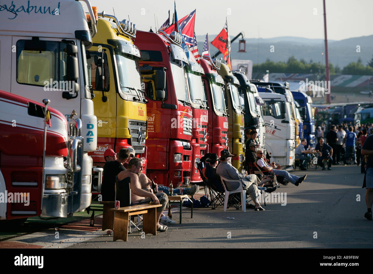 Trucker-Pause Stockfoto
