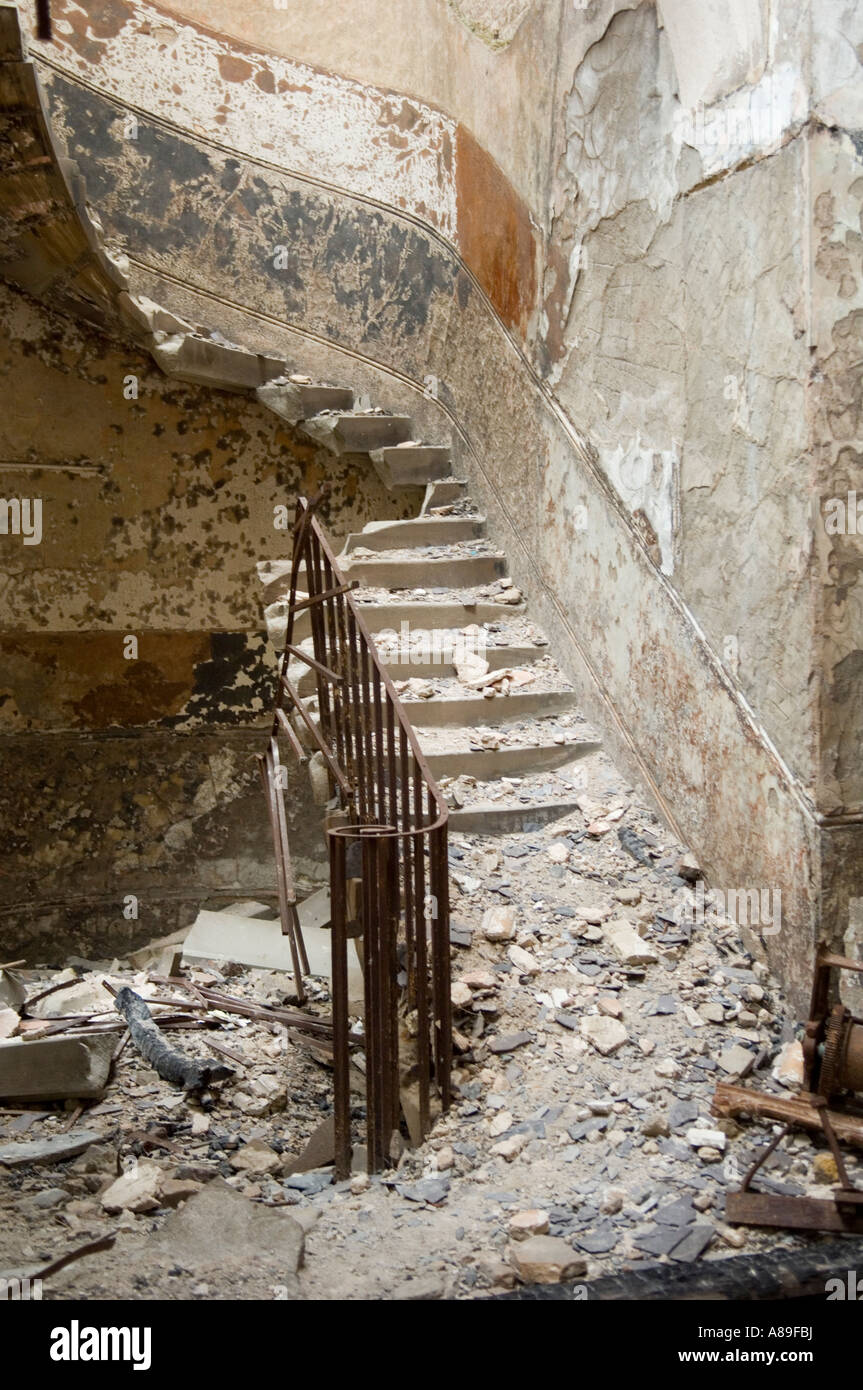 Abgerissenen Gebäude innen Stockfoto