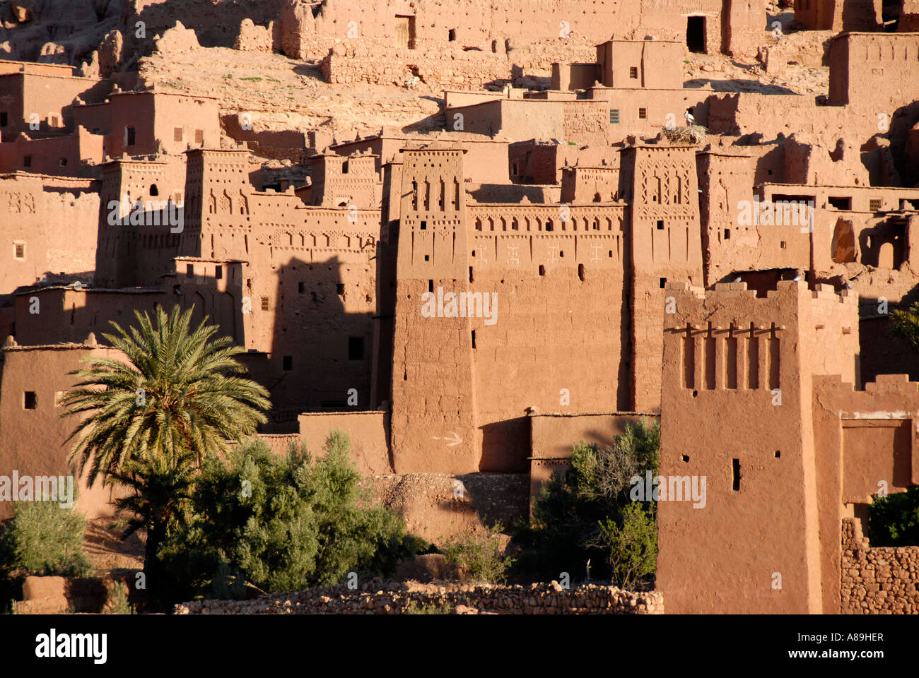 Traditionelle Berber Architektur Kasbah Ait Benhaddou Marokko Stockfoto