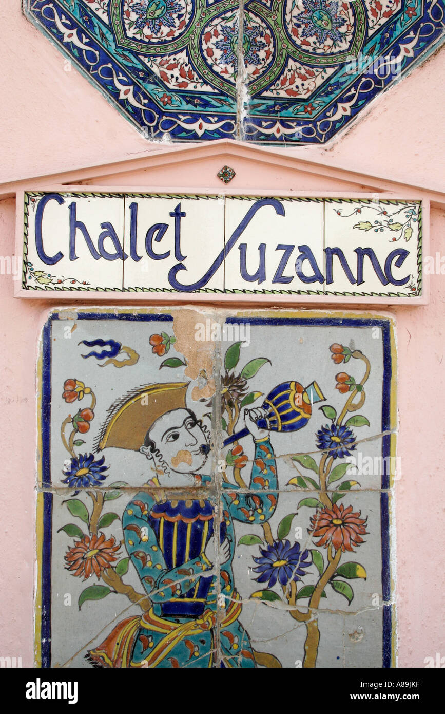 Florida Polk County Lake Wales Chalet Suzanne Restaurant Inn Keramikfliesen Kunst Kunstwerk FL060303082 Stockfoto