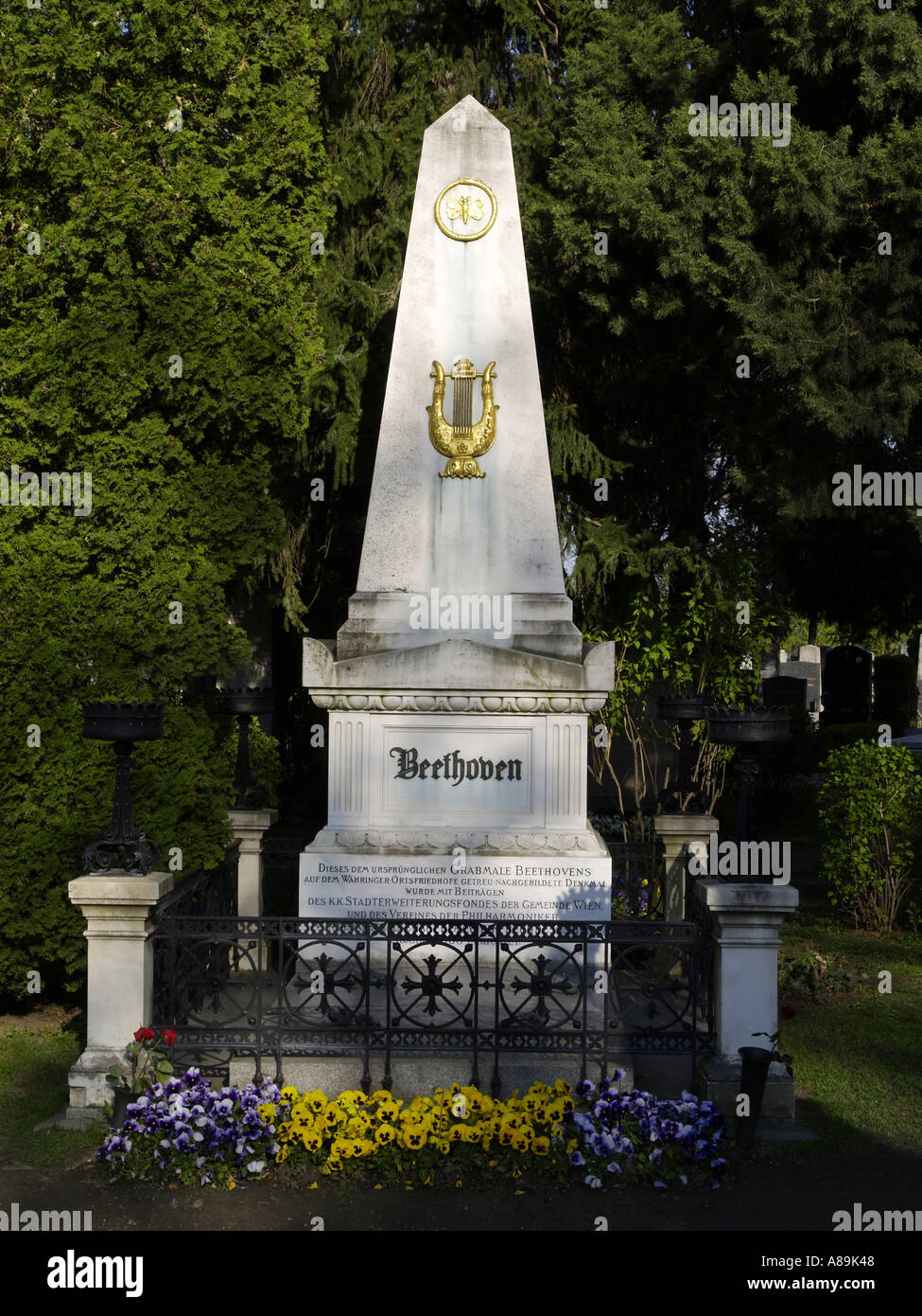 Wien, Zentralfriedhof Grab von Ludwig van Beethoven Stockfoto