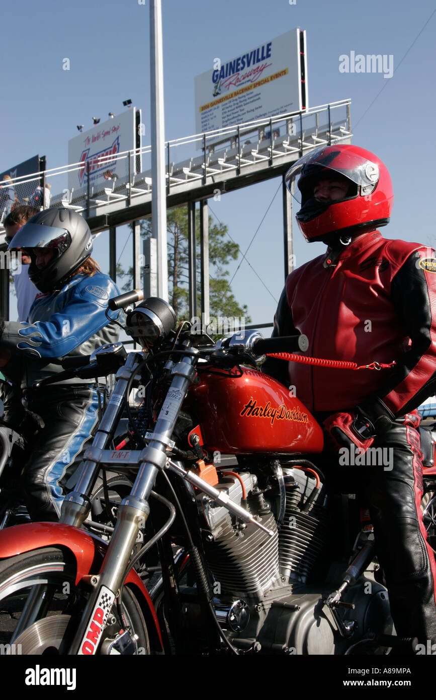 Gainesville Florida, Gainesville Raceway, alle Harley Drag Racing Association, AHDRA, Bike Week Nationals, Motorrad Motorräder, Besucher reisen Stockfoto