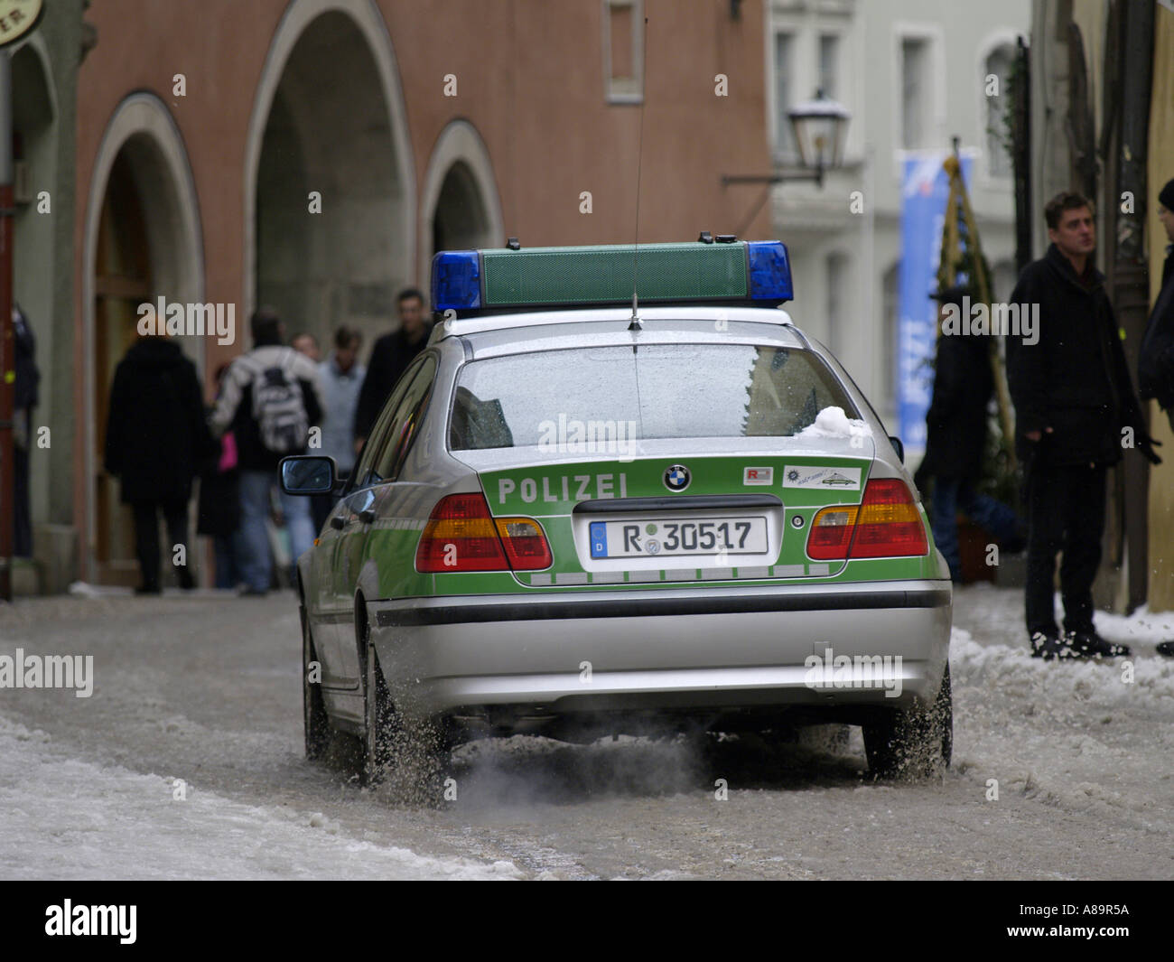 Deutsche Polizei-Auto Stockfoto