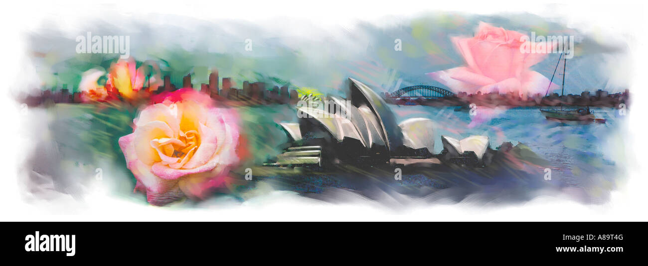 Künstlerische Darstellung von Sydney Australia Stockfoto